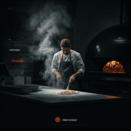Chef making pizza